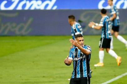  PORTO ALEGRE, RS, BRASIL - 09.12.2020 - O Grêmio recebe o Santos nesta quarta-feira (9), na Arena, em jogo válido pela idas das quartas de final da Libertadores. (Foto: Marco Favero/Agencia RBS)Indexador: Felix Zucco<!-- NICAID(14664953) -->