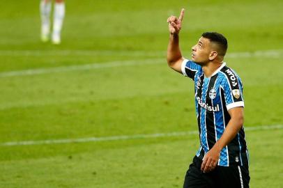  PORTO ALEGRE, RS, BRASIL - 09.12.2020 - O Grêmio recebe o Santos nesta quarta-feira (9), na Arena, em jogo válido pela idas das quartas de final da Libertadores. (Foto: Marco Favero/Agencia RBS)Indexador: Felix Zucco<!-- NICAID(14664989) -->