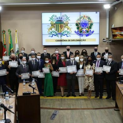  CAXIAS DO SUL, RS, BRASIL (18/12/2020)Diplomação dos eleitos na Câmara de Vereadores de Caxias do Sul. (Antonio Valiente/Agência RBS)<!-- NICAID(14671878) -->