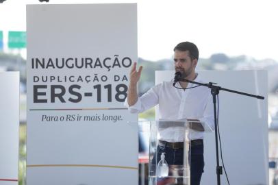  PORTO ALEGRE, RS, BRASIL - 23.12.2020 - Governador Eduardo Leite durante inauguração da duplicação da ERS-118. (Foto: Isadora Neumann/Agencia RBS)<!-- NICAID(14676023) -->