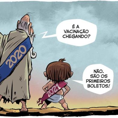  Charge de Gilmar Fraga publicada na superedição de Zero Hora de 2 e 3 de janeiro de 2021<!-- NICAID(14681021) -->