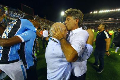  Final da Libertadores. Lanús 1x2 Grêmio. Renato Portaluppi e Romildo Bolzan Junior.<!-- NICAID(13823490) -->