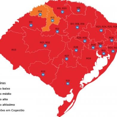 Mapa do distanciamento controlado no dia 8 de janeiro