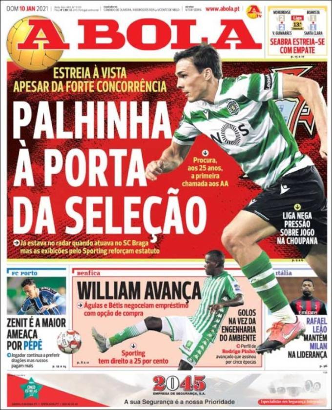 Reprodução / Jornal A Bola