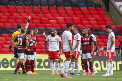 RIO DE JANEIRO, RJ, BRASIL - 21.02.2021 - O Inter visita o Flamengo neste domingo, no Estádio do Maracanã, pela 37ª rodada do Campeonato Brasileiro. (Foto: Jefferson Botega/Agencia RBS)Indexador: Jeff Botega<!-- NICAID(14719352) -->