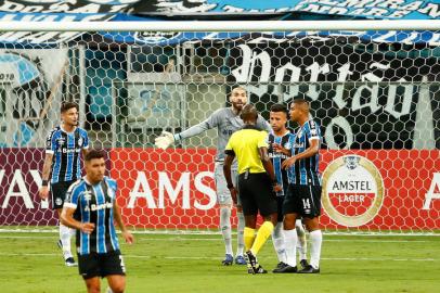 PORTO ALEGRE, RS, BRASIL - 10/03/2021 - Partida entre Grêmio e Ayacucho, válida pela segunda fase preliminar da Libertadores, na Arena. Foto: Marco Favero / Agencia RBS<!-- NICAID(14732603) -->