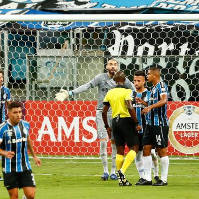 PORTO ALEGRE, RS, BRASIL - 10/03/2021 - Partida entre Grêmio e Ayacucho, válida pela segunda fase preliminar da Libertadores, na Arena. Foto: Marco Favero / Agencia RBS<!-- NICAID(14732603) -->