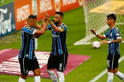 PORTO ALEGRE, RS, BRASIL - 10/03/2021 - Partida entre Grêmio e Ayacucho, válida pela segunda fase preliminar da Libertadores, na Arena. Foto: Marco Favero / Agencia RBS<!-- NICAID(14732623) -->