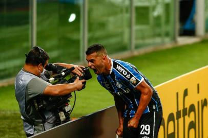 PORTO ALEGRE, RS, BRASIL - 10/03/2021 - Partida entre Grêmio e Ayacucho, válida pela segunda fase preliminar da Libertadores, na Arena. Foto: Marco Favero / Agencia RBS<!-- NICAID(14732667) -->