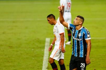 PORTO ALEGRE, RS, BRASIL - 10/03/2021 - Partida entre Grêmio e Ayacucho, válida pela segunda fase preliminar da Libertadores, na Arena. Foto: Marco Favero / Agencia RBS<!-- NICAID(14732681) -->