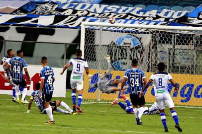 PORTO ALEGRE, RS, BRASIL - 19/03/2021 - Grêmio e Aimoré, na Arena do Grêmio, partida válida pelo Gauchão 2021. Foto: André Ávila/Agência RBS<!-- NICAID(14739763) -->