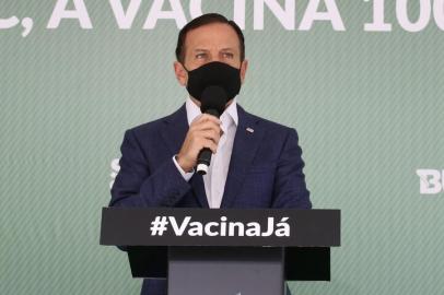 O Governador do Estado de São Paulo João Doria anuncia o desenvolvimento pelo Instituto Butantan e a produção-piloto da primeira vacina brasileira contra o Coronavírus. Dia:26/03/2021 Local São Paulo/SP Foto: Governo do Estado de São Paulo<!-- NICAID(14745950) -->