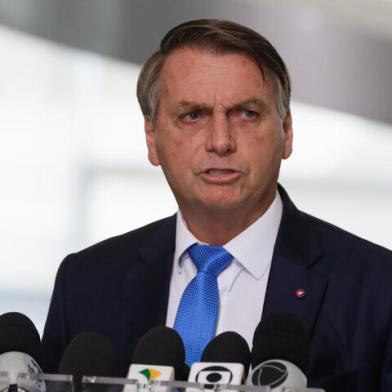 (Brasília - DF, 31/03/2021) Presidente da República, Jair Bolsonaro durante declaração à imprensa sobre o novo auxílio emergencial.<!-- NICAID(14747190) -->