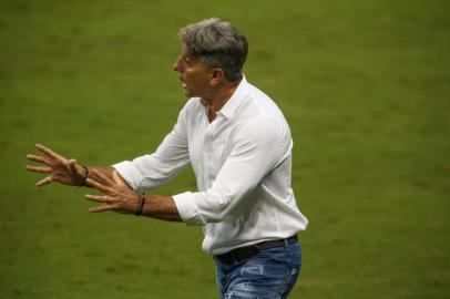 PORTO ALEGRE, RS, BRASIL - 03.04.2021 - Grêmio e Inter se enfrentam na Arena pela nona rodada do Campeonato Gaúcho. (Foto: Jefferson Botega/Agencia RBS)Indexador: Jeff Botega<!-- NICAID(14749789) -->