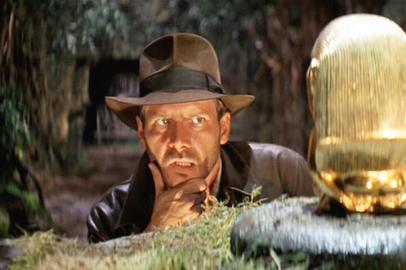 Os Caçadores da Arca Perdida (1981), de Steven Spielberg, com Harrison Ford, estreia do personagem Indiana Jones<!-- NICAID(14776223) -->