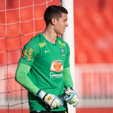 reino da Seleção Olímpica na Sérvia 07-06-2021. Ricardo Nogueira/CBF. na foto, o goleiro brenno, do grêmio <!-- NICAID(14803248) -->