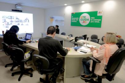 PORTO ALEGRE, RS, BRASIL,11.6.2021. Secretária da Saúde, Arita Bergmann, durante reunião com o GT Saúde se reúne com reuniões Covid de Ijuí e Santa Rosa. Na manhã desta sexta-feira (13/6). Foto: Itamar Aguiar/ Palácio Piratini<!-- NICAID(14807343) -->