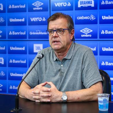 Treino Gremio RS - FUTEBOL/TREINO GREMIO - ESPORTES - Coletiva de apresentação de Marcos Herrmann como novo Vice-Presidente de Futebol do Gremio para a temporada 2021. FOTO: LUCAS UEBEL/GREMIO FBPAEditoria: SPOIndexador: Lucas UebelSecao: futebolFonte: Gremio.netFotógrafo: Treino Gremio <!-- NICAID(14762868) -->