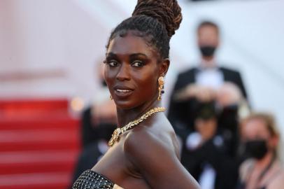 British actress Jodie Turner-Smith poses as she arrive for the screening of the film After Yang as part of the Un Certain Regard selection at the 74th edition of the Cannes Film Festival, southern France, on July 8, 2021. (Photo by Valery HACHE / AFP)<!-- NICAID(14832070) -->