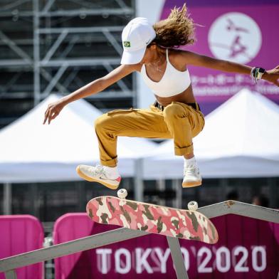 20.07.2021 - Jogos OlÃ­mpicos TÃ³quio 2020 - TÃ³quio - Ariake Urban Sports Park - Skate - Primeiro treino da equipe brasileira de Skate, na foto Rayssa Leal durante treino.<!-- NICAID(14844070) -->