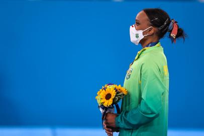 27.07.2021 - Jogos OlÃ­mpicos TÃ³quio 2020 - A atleta brasileira Rebeca Andrade conquista a medalha de prata na ginÃ¡stica no Ariake Gymnastics em TÃ³quio. Foto: Jonne Roriz/COB<!-- NICAID(14848264) -->