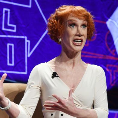 (FILES) In this file photo Comedian Kathy Griffin speaks at the How to Beat Trump panel at the 2018 Politicon in Los Angeles, California on October 20, 2018. - Outspoken US comedian Kathy Griffin, whose decades-long stand-up career was briefly derailed in 2017 after a grisly stunt with a prop depicting Donald Trumps severed head, said on August 2, 2021 that she has lung cancer.Im about to go into surgery to have half of my left lung removed. Yes, I have lung cancer even though Ive never smoked! Griffin, 60, said in a statement posted on Twitter. (Photo by Mark RALSTON / AFP)<!-- NICAID(14851603) -->