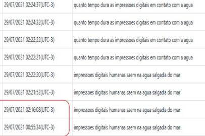 IMBÉ - Polícia descobre que mãe de Miguel dos Santos Rodrigues fez buscas no Google sobre se impressões digitais saem na água do mar<!-- NICAID(14862433) -->