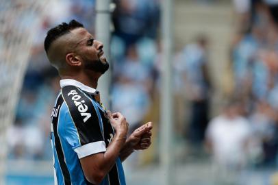 PORTO ALEGRE, RS, BRASIL,28/04/2019- Grêmio x Santos: jogo da estreia do Grêmio no Brasileirão, que acontece na Arena.(Foto: Marco Favero / Agencia RBS)Indexador: Felix Zucco<!-- NICAID(14056249) -->