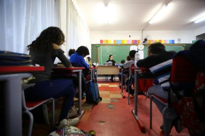 PORTO ALEGRE - BRASIL - Escola Estadual de Ensino Fundamental Uruguai, melhor classificada em Porto Alegre no Ideb 2017, em ensino fundamental na rede estadual (FOTO: LAURO ALVES)<!-- NICAID(13723192) -->