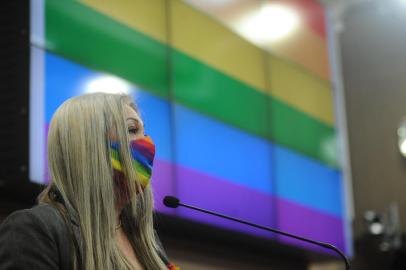 CAXIAS DO SUL, RS, BRASIL (14/09/2021)Sessão da Câmara empossa Cleo Araujo como primeira vereadora trans da história de Caxias do Sul<!-- NICAID(14888877) -->