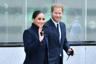 The Duke And Duchess Of Sussex Visit One World Observatory With NYC Mayor Bill De BlasioNEW YORK, NEW YORK - SEPTEMBER 23: Meghan, Duchess of Sussex and Prince Harry, Duke of Sussex pose at One World Observatory on September 23, 2021 in New York City.   Roy Rochlin/Getty Images/AFP (Photo by Roy Rochlin / GETTY IMAGES NORTH AMERICA / Getty Images via AFP)Editoria: ACELocal: New YorkIndexador: ROY ROCHLINSecao: celebrityFonte: GETTY IMAGES NORTH AMERICA<!-- NICAID(14896861) -->