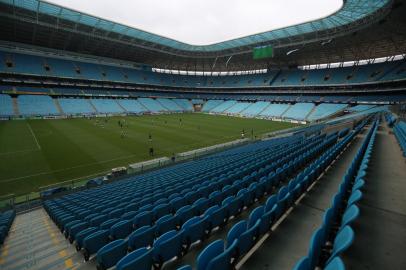 Grêmio recebe o São Luiz pela terceira rodada do segundo turno do Gauchão na Arena. Partida foi com portoões fechados devido ao coronavírus.<!-- NICAID(14451853) -->