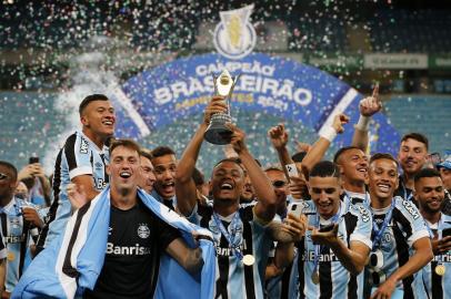 27/10/2021 - BRASIL, RS, PORTO ALEGRE. Grêmio recebe o Ceará, na Arena, na final do Campeonato Brasileiros de aspirantes. (Foto: Mateus Bruxel/Agência RBS)<!-- NICAID(14926450) -->