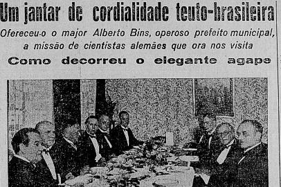 Reportagem jornal A Federação sobre visita de alemães para estudo do porto de Torres em 1933. Foto: A Federação/Reprodução<!-- NICAID(14949418) -->