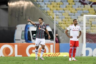 FLUMINENSE E INTERNACIONAL CAMPEONATO BRASILEIRO SÉRIE ARJ - FLUMINENSE-INTERNACIONAL-CAMPEONATO-BRASILEIRO-SÉRIE-A - ESPORTES - O jogador Fred  do Fluminense comemora gol  durante partida entre Fluminense e Internacional, válido pelo Campeonato Brasileiro Série A, realizado no estádio do Maracanã na cidade do Rio de Janeiro, RJ, neste quarta-feira, 24. 24/11/2021 - Foto: DHAVID NORMANDO/FUTURA PRESS/FUTURA PRESS/ESTADÃO CONTEÚDOEditoria: ESPORTESLocal: RIO DE JANEIROIndexador: DHAVID NORMANDOFotógrafo: FUTURA PRESS<!-- NICAID(14950226) -->