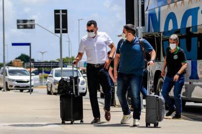 Juventude desembarca no aeroporto em São Paulo, para enfrentar o São Paulo pelo Brasileirão<!-- NICAID(14959619) -->