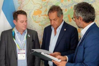 Feira Internacional de Turismo; Ronald Santini; Frederico Antunes, e Daniel Scioli, embaixador argentinpo no Brasil<!-- NICAID(14963751) -->