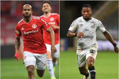 Patrick, jogador do Inter, e Marinho, atacante do Santos