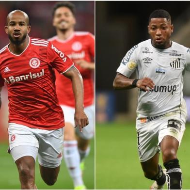 Patrick, jogador do Inter, e Marinho, atacante do Santos