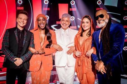 Jurados do The Voice Brasil 2021 Michel Teló , Iza , Claudia Leitte , Lulu Santos , Carlinhos Brown<!-- NICAID(14968627) -->