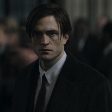 ROBERT PATTINSON como Batman em The Batman.<!-- NICAID(14979272) -->