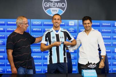 ***EM BAIXA***PORTO ALEGRE, RS, BRASIL,  11/01/2021- Apresentação do jogador do Grêmio, Nicolas. Foto: Lucas Uebel/ Grêmio /Divulgação<!-- NICAID(14987119) -->