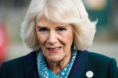 (FILES) In this file photo taken on February 2, 2022 Britains Camilla, Duchess of Cornwall reacts as she arrives at the Medway Aircraft Preservation Society (MAPS) at the Rochester Airport, in Rochester, as part of a visit in Kent. - Queen Elizabeth II has announced that she wants Camilla, the wife of her heir Prince Charles, to ultimately be known as Queen Consort, as she became the first British monarch to reign for seven decades on February 6, 2022. (Photo by PETER CZIBORRA / POOL / AFP)<!-- NICAID(15015954) -->