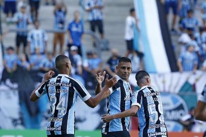 Porto Alegre, RS, BRASIL - 19.02.2022 - O Grêmio recebe o São Luiz, na Arena do Grêmio, em jogo válido pela oitava rodada do Gauchão. (Foto: Lauro Alves/Agencia RBS)<!-- NICAID(15021717) -->