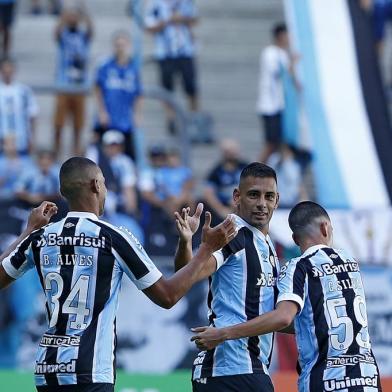 Porto Alegre, RS, BRASIL - 19.02.2022 - O Grêmio recebe o São Luiz, na Arena do Grêmio, em jogo válido pela oitava rodada do Gauchão. (Foto: Lauro Alves/Agencia RBS)<!-- NICAID(15021717) -->