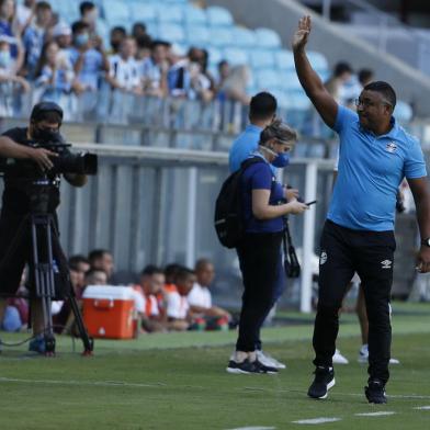 Porto Alegre, RS, BRASIL - 19.02.2022 - O Grêmio recebe o São Luiz, na Arena do Grêmio, em jogo válido pela oitava rodada do Gauchão. (Foto: Lauro Alves/Agencia RBS)<!-- NICAID(15021743) -->