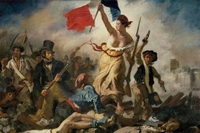 La Liberté guidant le peuple, tela de Eugène Delacroix (1830)<!-- NICAID(15026873) -->