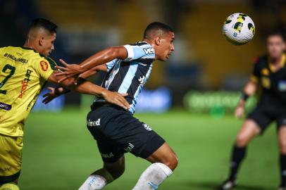 Gremio x MirassolRS - FUTEBOL/COPA DO BRASIL 2022 /GREMIO X MIRASSOL - ESPORTES - Lance da partida entre Gremio e Mirassol disputada na noite desta terÃ§a-feira, no estÃ¡dio Campos Mais, em Mirassol, valida pela da Copa do Brasil 2022. FOTO: LUCAS UEBEL/GREMIO FBPAEditoria: SPOIndexador: Lucas UebelSecao: futebolFonte: Gremio.netFotógrafo: Gremio x Mirassol<!-- NICAID(15030451) -->