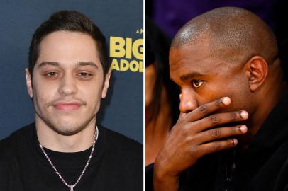 Montagem de Pete Davidson e Kanye West. A pedido de Nikolas Mondadori.<!-- NICAID(15041118) -->