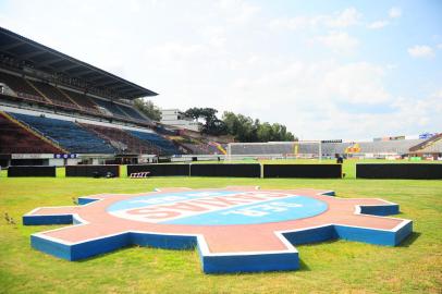 CAXIAS DO SUL, RS, BRASIL, 12/02/2022. Caxias x Inter, jogo válido pela sexta rodada da primeira fase do Campeonato Gaúcho (Gauchão 2022), realizado no estádio Centenário. Na foto, vista geral do estádio Francisco Stédile, o estádio Centenário. (Porthus Junior/Agência RBS)<!-- NICAID(15014942) -->